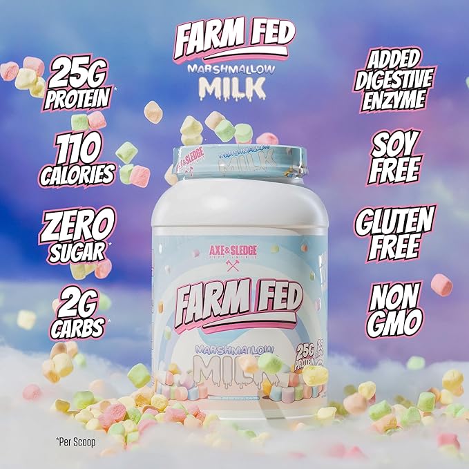 Axe & Sledge Farm Fed 100% Whey Protein Isolate | 25g Protein | Low Carb, Low Sugar, Soy Free