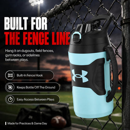 Under Armour Insulated Water Bottle with Handle & Fence Hook, Half Gallon Sports Water Jug