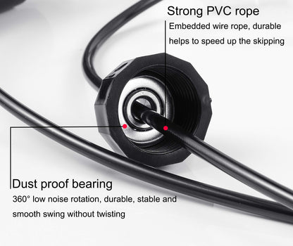 BOOMIBOO Jump Rope, Adjustable Jump Ropes,Skipping Rope Tangle-Free Rapid Speed with Ball Bearings