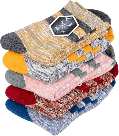 FEIDEER Women's Hiking Walking Socks, Multi-pack Outdoor Recreation Socks Wicking Cushion Crew Socks