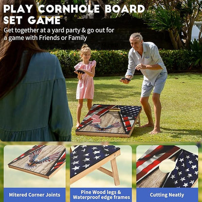 Cornhole Set, Corn Holes Outdoor Game, Regulation Cornhole Boards, Portable Cornhole Set, Classic