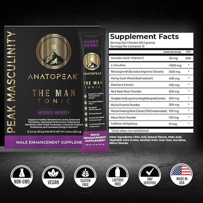 Titan Tonics ANATOPEAK Vitality Support Supplement ??Natural Performance Blend with Nitrosigine