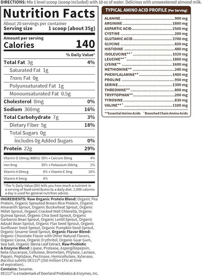 Garden of Life Protein Powder, Vegan Protein Powder, BCAA, Probiotics & Digestive Enzymes, Gluten &
