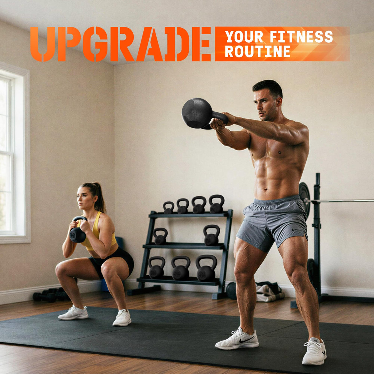 Yes4All Solid Cast Iron Kettlebell Weights Set – Great for Full Body Workout and Strength Training