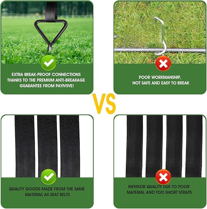 Trampoline Stakes Heavy Duty Trampoline Anchors Kit, Spiral Screw In Ground Anchors with Straps