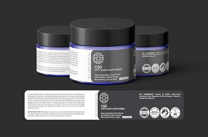C60 Complete Skin Care Solution - Anti Aging Moisturizer, Mask, Eye Cream and Serum with Carbon 60