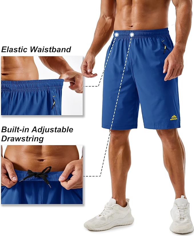TACVASEN Men's Running Athletic Shorts 9" Quick Dry Workout Gym Shorts Lightweight Summer Shorts 3