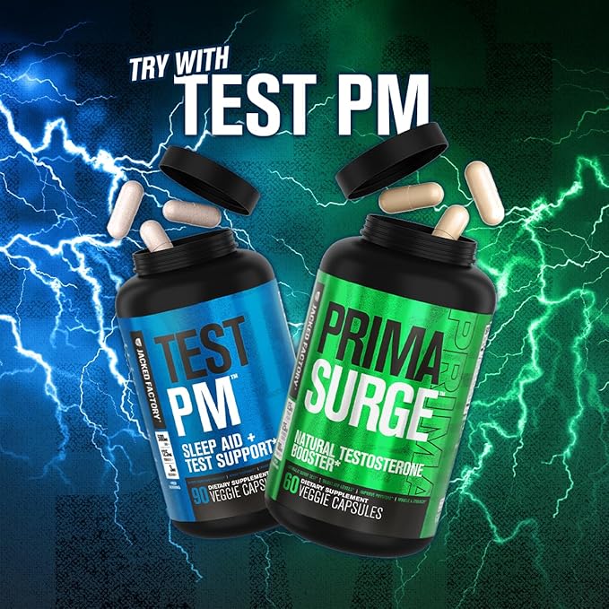 Jacked Factory Testosterone Booster for Men PRIMASURGE - w/Tongkat Ali, PrimaVie, Ashwagandha