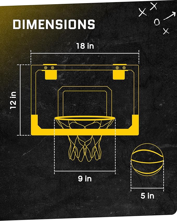 SKLZ Pro Mini Indoor Basketball Hoop - Over The Door ??Portable - Great For Home, Dorms, Offices