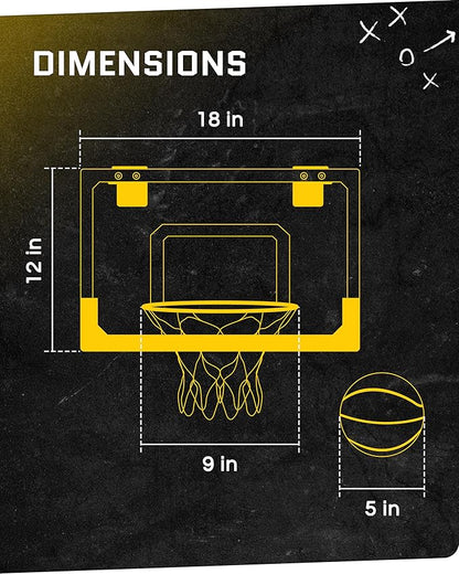 SKLZ Pro Mini Indoor Basketball Hoop - Over The Door ??Portable - Great For Home, Dorms, Offices