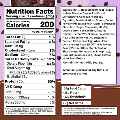 Bootylicious | High-Protein Muffin | 25g Protein, 7g Net Carbs, 2.32-2.75oz Cup, 12-Pack (Double