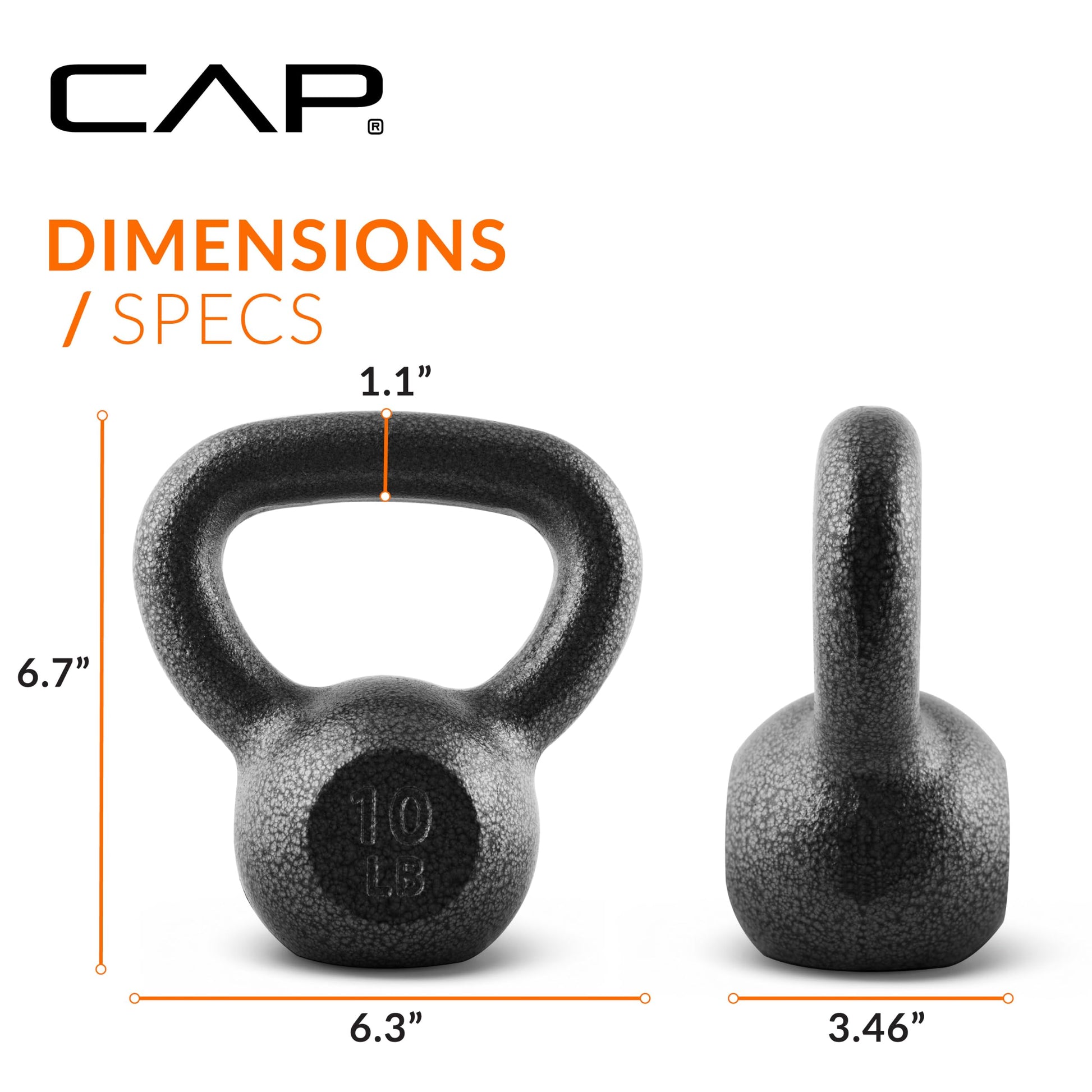 CAP Barbell Cast Iron Kettlebell 80 LB Set | 10 | 15 | 25 & 30 LB