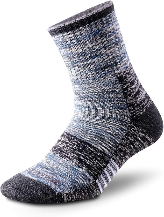 FEIDEER Men's Walking Hiking Socks, Wicking Cushion Quarter Crew Socks for Mens Outdoor Sports