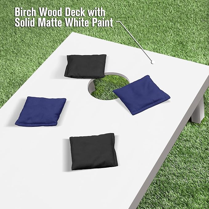 GoSports 4 ft x 2 ft Regulation Size Wooden Cornhole Boards Set - Includes Carrying Case and Over