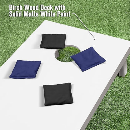GoSports 4 ft x 2 ft Regulation Size Wooden Cornhole Boards Set - Includes Carrying Case and Over