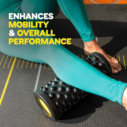 TRX Training Rev Myofascial Release Roller, Travel Massage Roller for Muscles, 14-Inch Round Foam