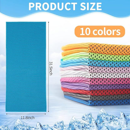 Honoson Cooling Towel Bulk - Neck & Face Cool Chilly Towels Microfiber Breathable Sport Sweat Rag