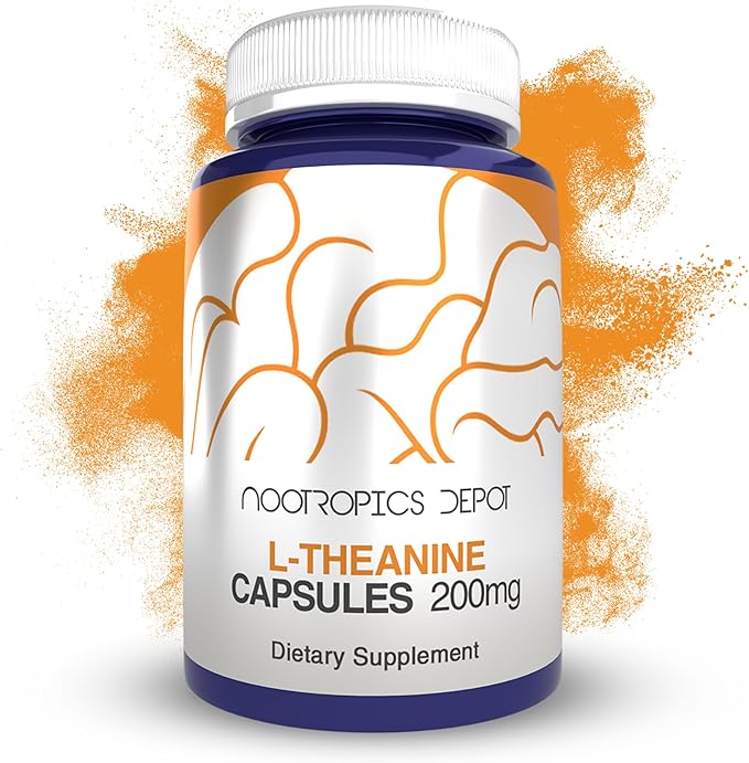Nootropics Depot L-Theanine Capsules 200mg (180 Count) | Promotes Relaxation | Supports Healthy