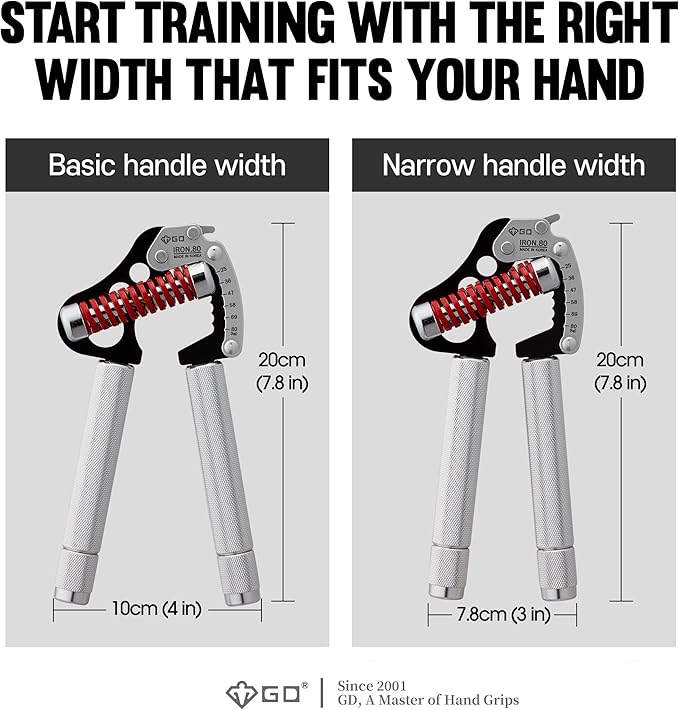 GD IRON GRIP Grip Strength Trainer Adjustable Hand Gripper Strengthener Hand Grip Exerciser Wrist