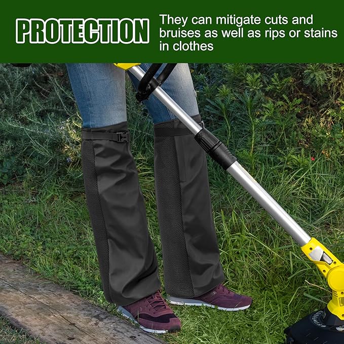 Tlswshsy 2Pcs Lawn Care Leg Gaiters, Breathable Leg Guard for Trimming, Adjustable Garden Trimming