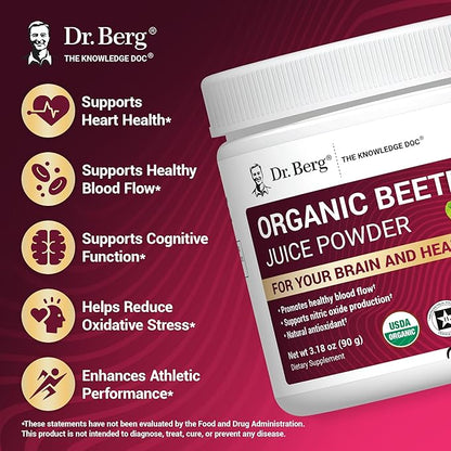 Dr. Berg Raw Organic Beet Powder from Real Earth-Grown Beets ??USDA Certified Organic Beet Root