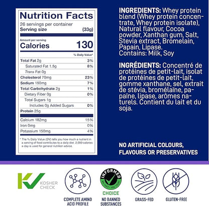 LeanFit WHEY Protein Cookies & Cream - 100% Whey Protein Powder, 25g Protein Per Serving