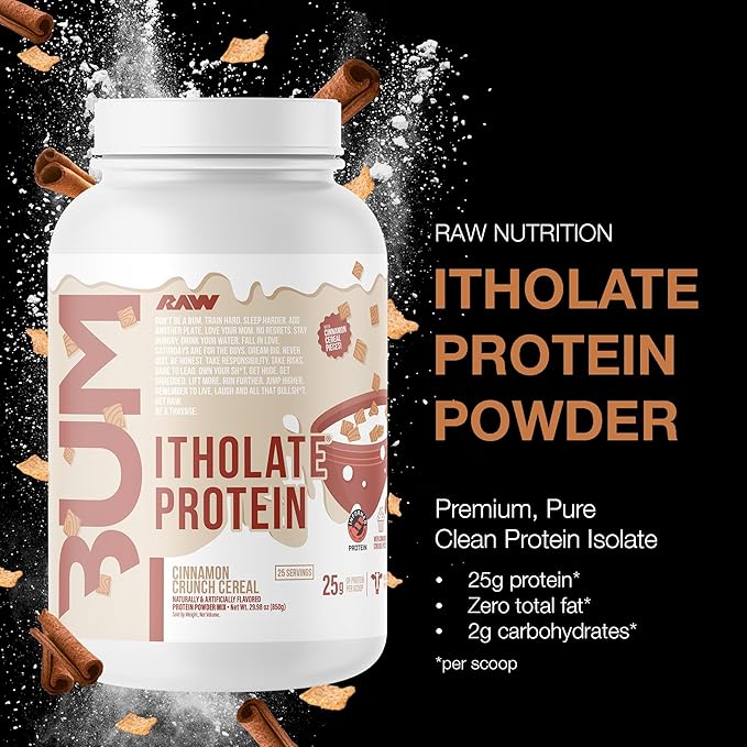 RAW Whey Isolate Protein Powder, Cinnamon Crunch (CBUM Itholate Protein) - 100% Grass-Fed Sports
