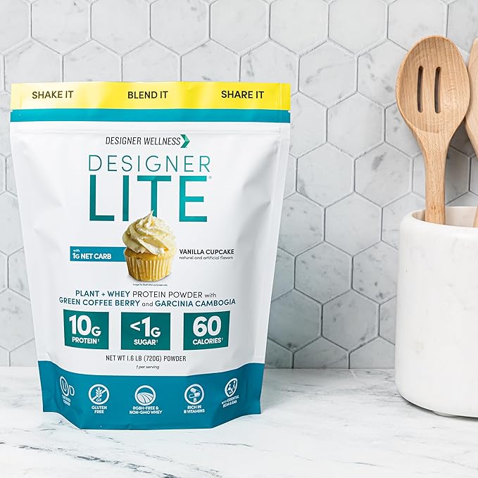 Designer Wellness, Designer Lite, Low Calorie Natural Protein, Prebiotic Fiber, Key Vitamins &