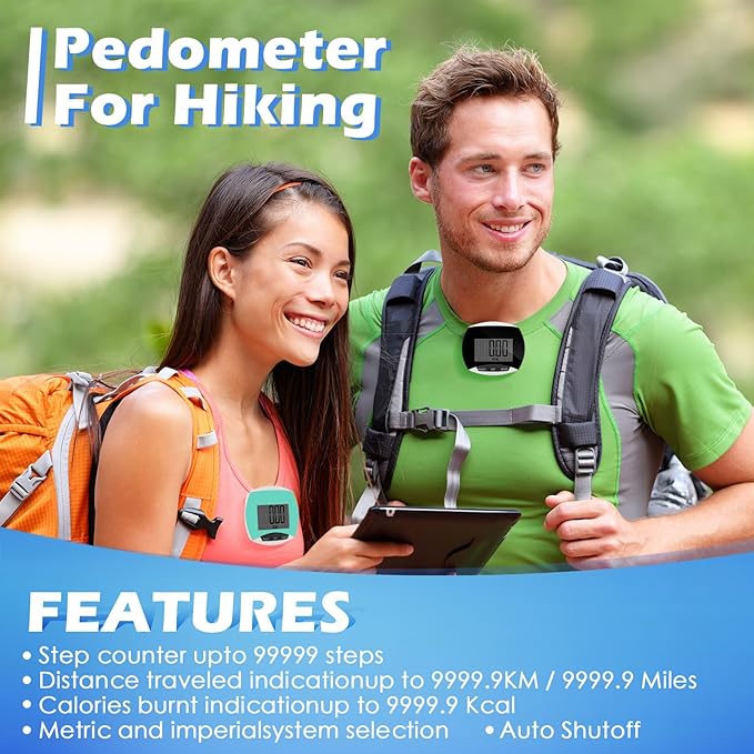 9 Pcs Simple Pedometers Bulk for Walking Steps and Miles Walking Step Counters with Calories Burned