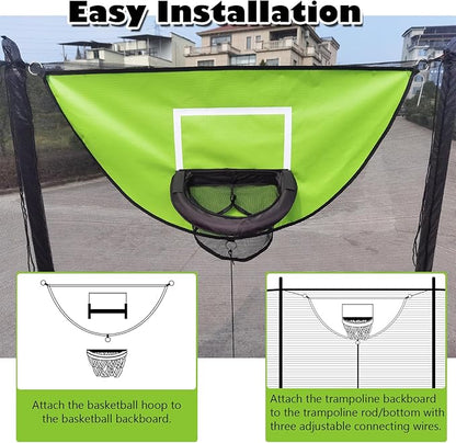 Trampoline Basketball Hoop, with Pump and 4 Mini Balls, Easy to Install, Universal Trampoline