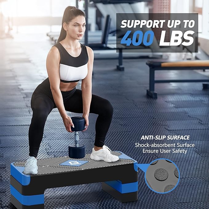 Aerobic Exercise Step, Adjustable Aerobic Stepper for Exercise, Workout Step Platform for Step Up