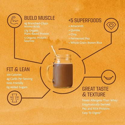 Sunwarrior - Classic Plus, Vegan Protein Powder with Peas & Brown Rice, Raw Organic Plant Based
