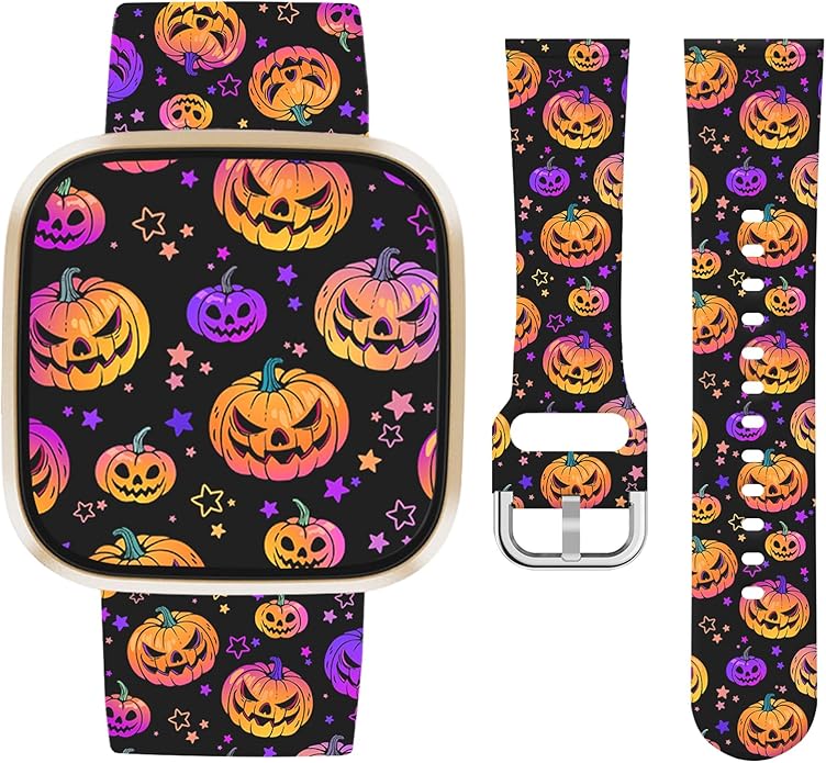 Watbro Halloween Holiday Band Compatible with Fitbit Versa 3 / Sense/Fitbit Versa 4 / Sense 2 Bands