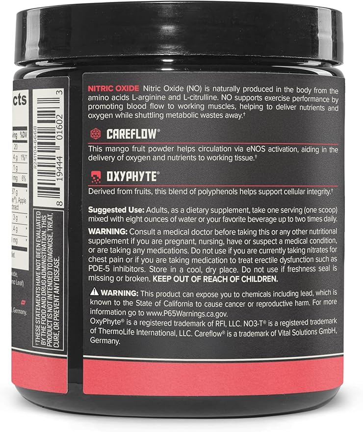 ONNIT Total Nitric Oxide Exercise Performance Powder, Harvest Fruit Punch Flavor, Caffeine-Free