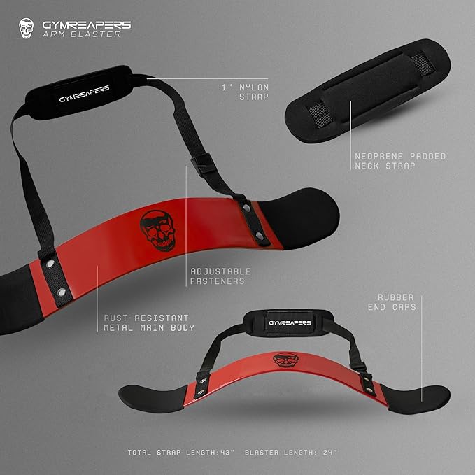 Gymreapers Bicep Arm Blaster - Bicep Curl Isolator w/Contoured, Padded Edges - Adjustable Bicep