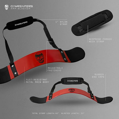 Gymreapers Bicep Arm Blaster - Bicep Curl Isolator w/Contoured, Padded Edges - Adjustable Bicep