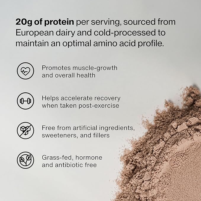 Momentous Essential Grass-Fed Whey Protein Powder - 20 g Whey Isolate Protein - NSF Certified for