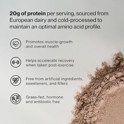Momentous Essential Grass-Fed Whey Protein Powder - 20 g Whey Isolate Protein - NSF Certified for