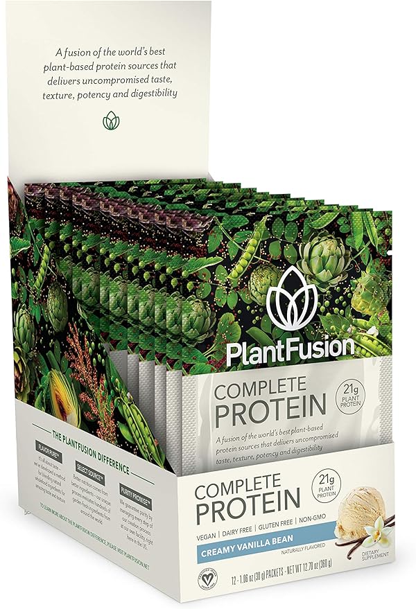 PlantFusion Complete Vegan Protein Powder - Plant Based Protein Powder With BCAAs, Digestive