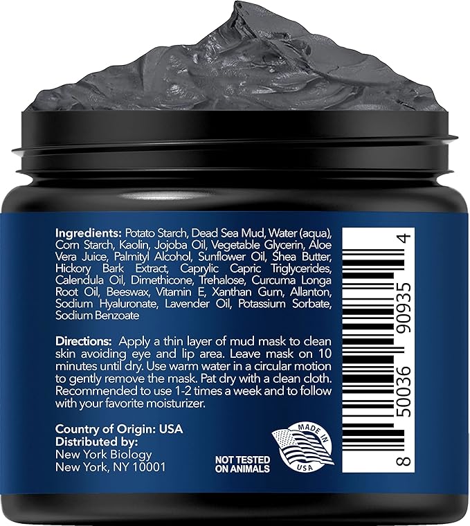 New York Biology Dead Sea Mud Mask for Face and Body | with Turmeric Oil | Spa Quality Pore Refiner