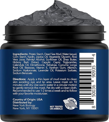 New York Biology Dead Sea Mud Mask for Face and Body | with Turmeric Oil | Spa Quality Pore Refiner