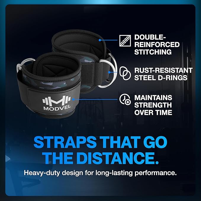 Modvel Gym Ankle Strap for Cable Machines ??Glute & Leg Kickback Ankle Straps for Gym Workouts