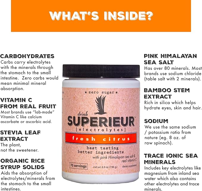 Superieur Electrolytes ??Plant Based Electrolyte Supplement w/Sea Minerals for Hydration & Recovery