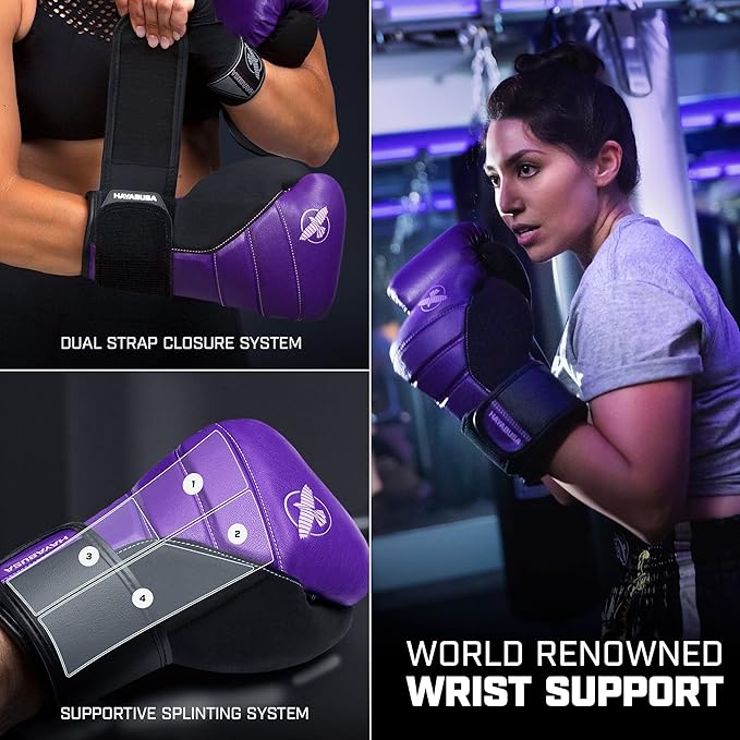 Hayabusa T3 Boxing Gloves for Men and Women Wrist and Knuckle Protection, Dual-X Hook and Loop