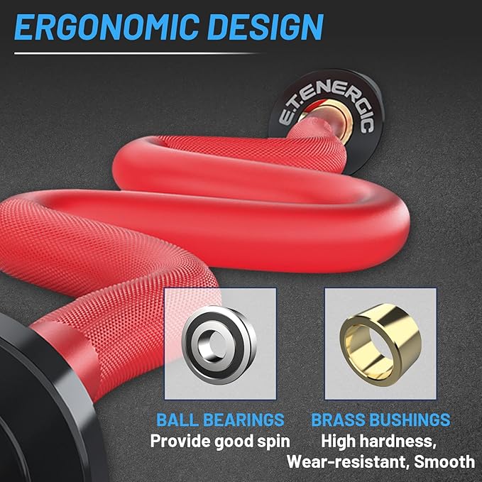 47" Olympic EZ Curl Bar 500-lbs Capacity Steel Barbell Suitable for 2" Weight Plates, 2-Inch Curl