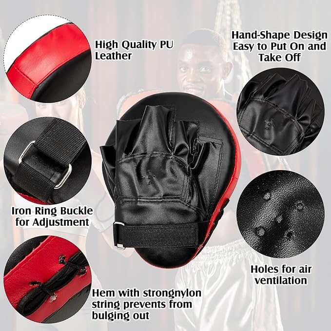 10 In1 Punching Mitts Kick Pad Set Taekwondo Pads Boxing Mitts Focus Pads Boxing Gloves Safety Head