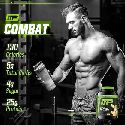 MusclePharm Combat Protein Powder, Banana Cream Flavor, Fuels Muscles for Productive Workouts, 5