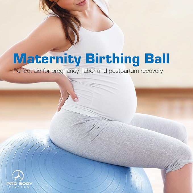 ProBody Pilates Yoga Ball Chair, Exercise Ball Chair with Base or Stand for Home Office Desk