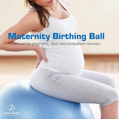 ProBody Pilates Yoga Ball Chair, Exercise Ball Chair with Base or Stand for Home Office Desk