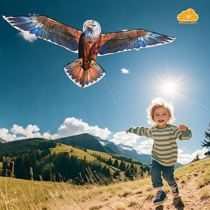 ORGCLDKT- 3D Lifelike Style Bird/Eagle Kite, Super Easy to Fly with, Ideal for Kids, Adults, Girls